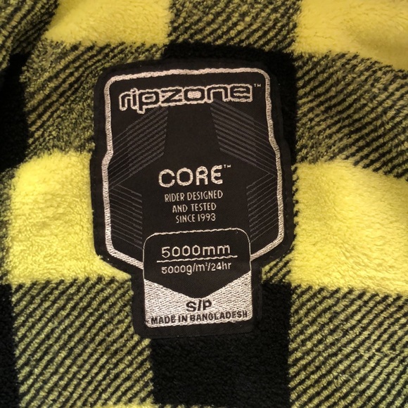 RipZone 5000mm Core Fleece-Lined Snow Jacket Yellow/Gray/Black Sz Mens S - Picture 5 of 10